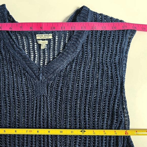 Oobe Brand Pure Linen Open Knit Hugger Vest Navy XL - Picture 4 of 7